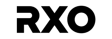 The black RXO logo in a bold sans-serif typeface on a solid white background.