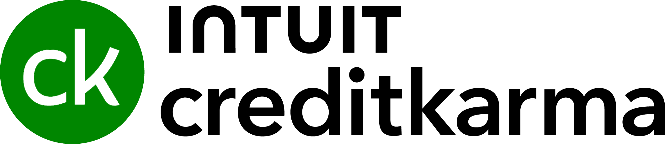 The logo for Intuit Credit Karma, featuring a green circle with the white letters 'ck' next to the black text 'INTUIT creditkarma' on a white background.