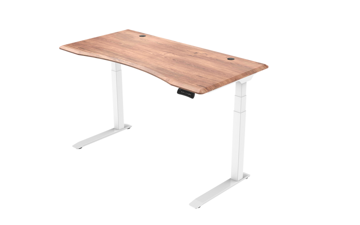 InMovement Unsit Standing Desk 48x30 - white frame - teak top